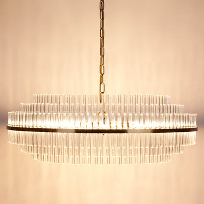 Lennon | Glass Rod Pendant Brass (Short) - Mirra Interiors