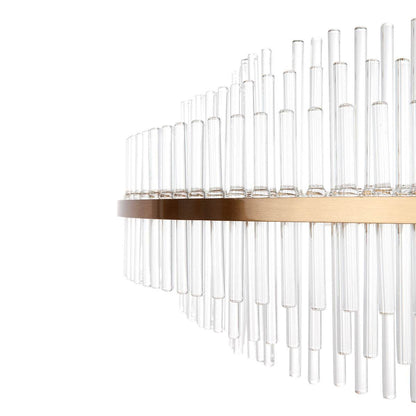 Lennon | Glass Rod Pendant Brass (Short) - Mirra Interiors