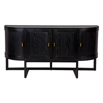 Trenton | 4 Door Curve Buffet Black - Mirra Interiors