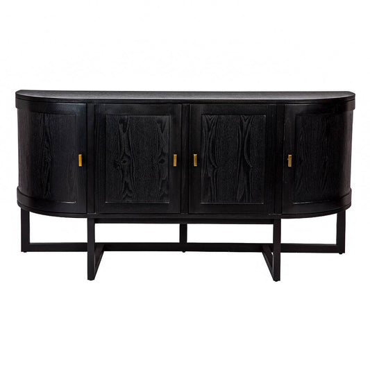 Trenton | 4 Door Curve Buffet Black - Mirra Interiors