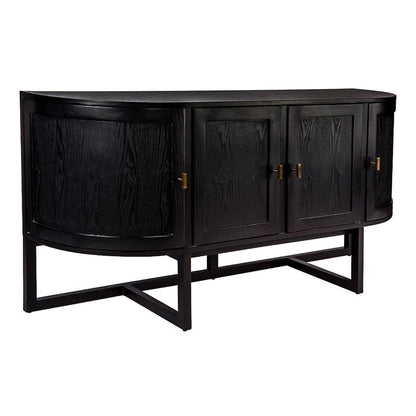Trenton | 4 Door Curve Buffet Black - Mirra Interiors
