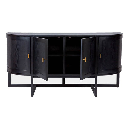 Trenton | 4 Door Curve Buffet Black - Mirra Interiors