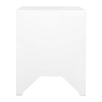 Adley | Fluted Bedside Table White (Small) - Mirra Interiors