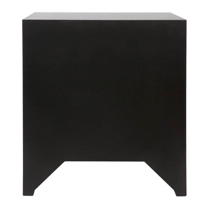 Adley | Fluted Bedside Table Black (Large) - Mirra Interiors