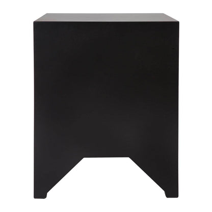 Adley | Fluted Bedside Table Black (Small) - Mirra Interiors