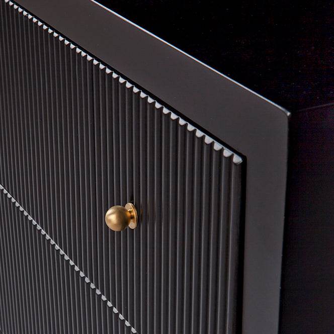 Adley | Fluted 6 Drawer Chest Black - Mirra Interiors