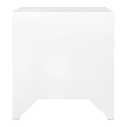 Adley | Fluted Bedside Table White (Large) - Mirra Interiors