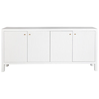 Adley | Fluted 4 Door Buffet White - Mirra Interiors