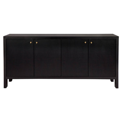 Adley | Fluted 4 Door Buffet Black - Mirra Interiors