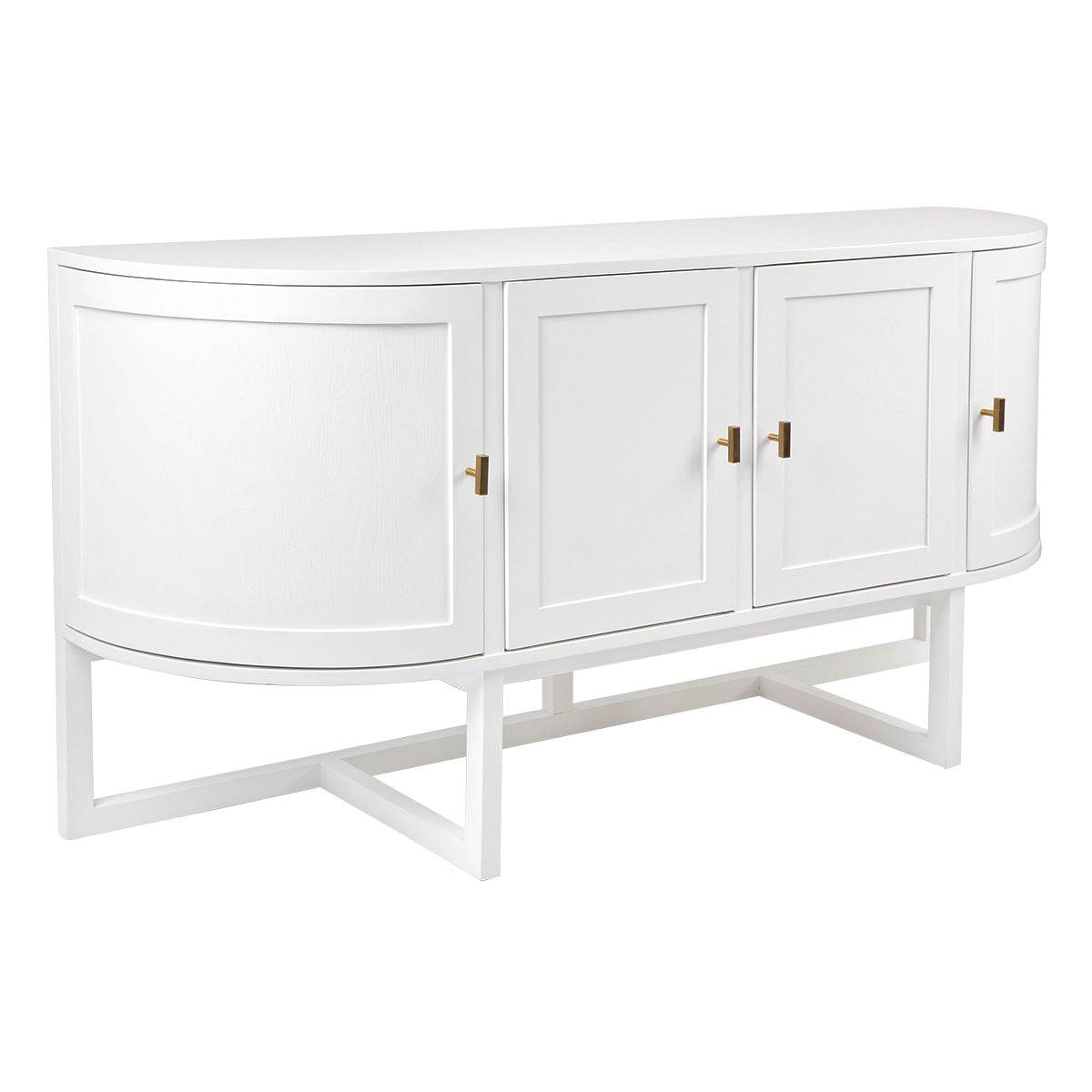 Trenton | 4 Door Curve Buffet White - Mirra Interiors