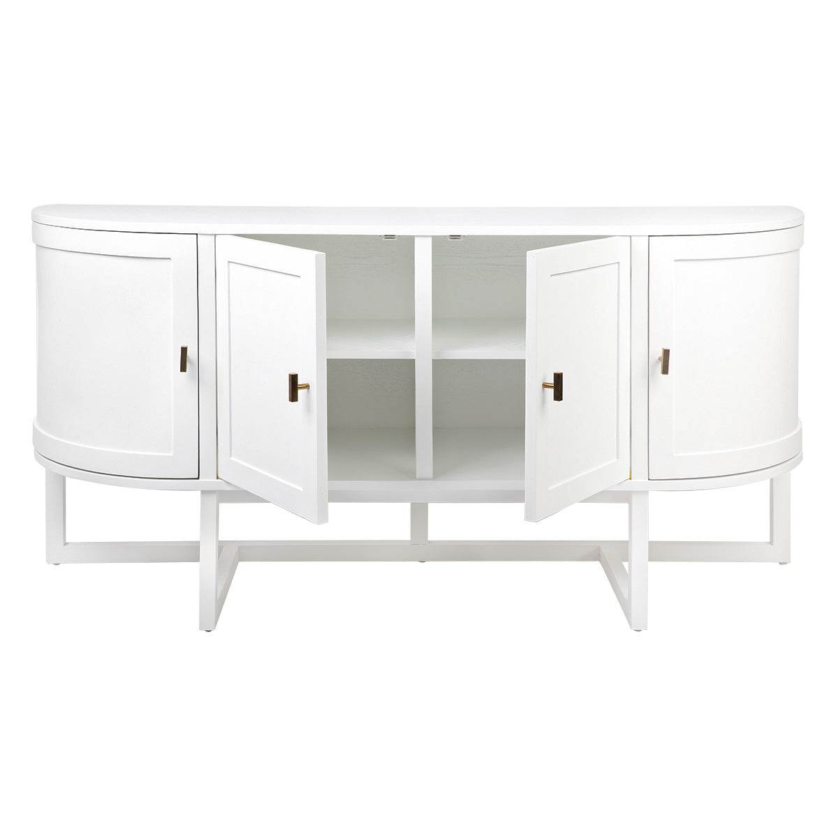 Trenton | 4 Door Curve Buffet White - Mirra Interiors