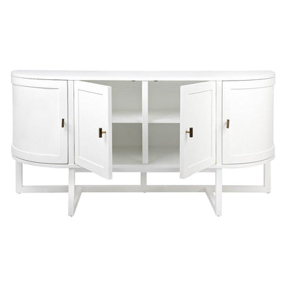 Trenton | 4 Door Curve Buffet White - Mirra Interiors