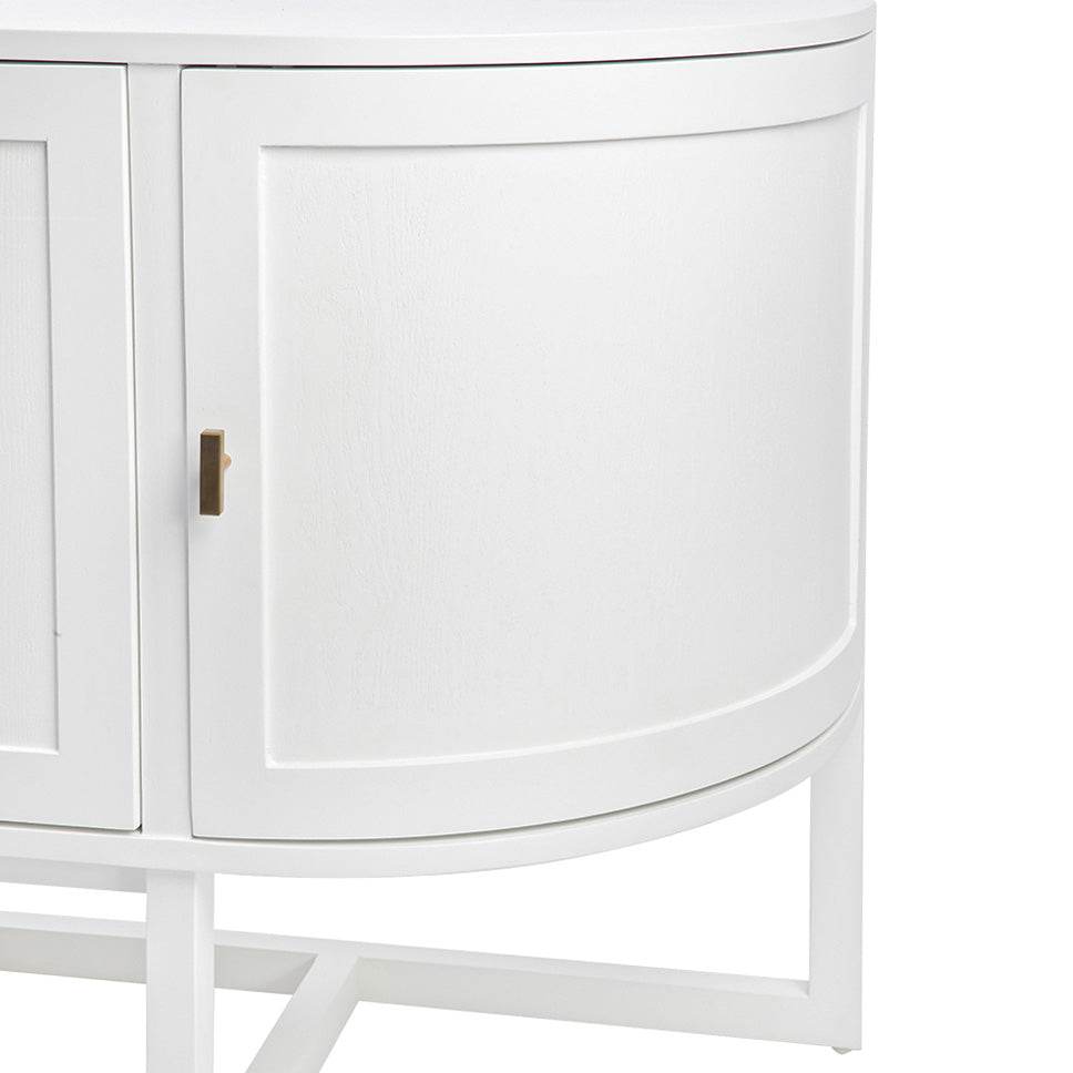 Trenton | 4 Door Curve Buffet White - Mirra Interiors