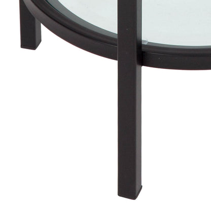 Cleo | Round Glass Side Table Black (Small) - Mirra Interiors
