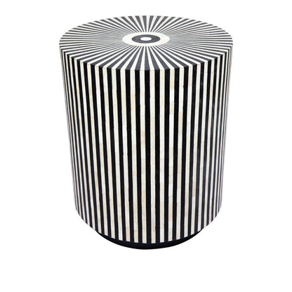 Marais | Bone Inlay Side Table Black - Mirra Interiors