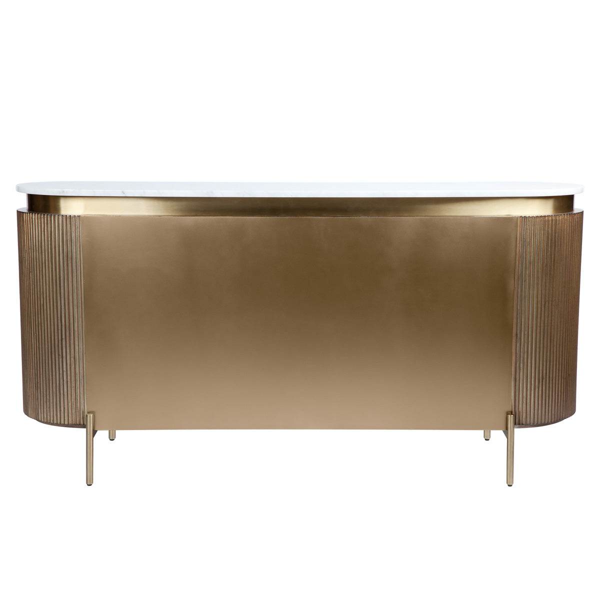 Dante | Marble Top Curve Buffet Antique Gold - Mirra Interiors