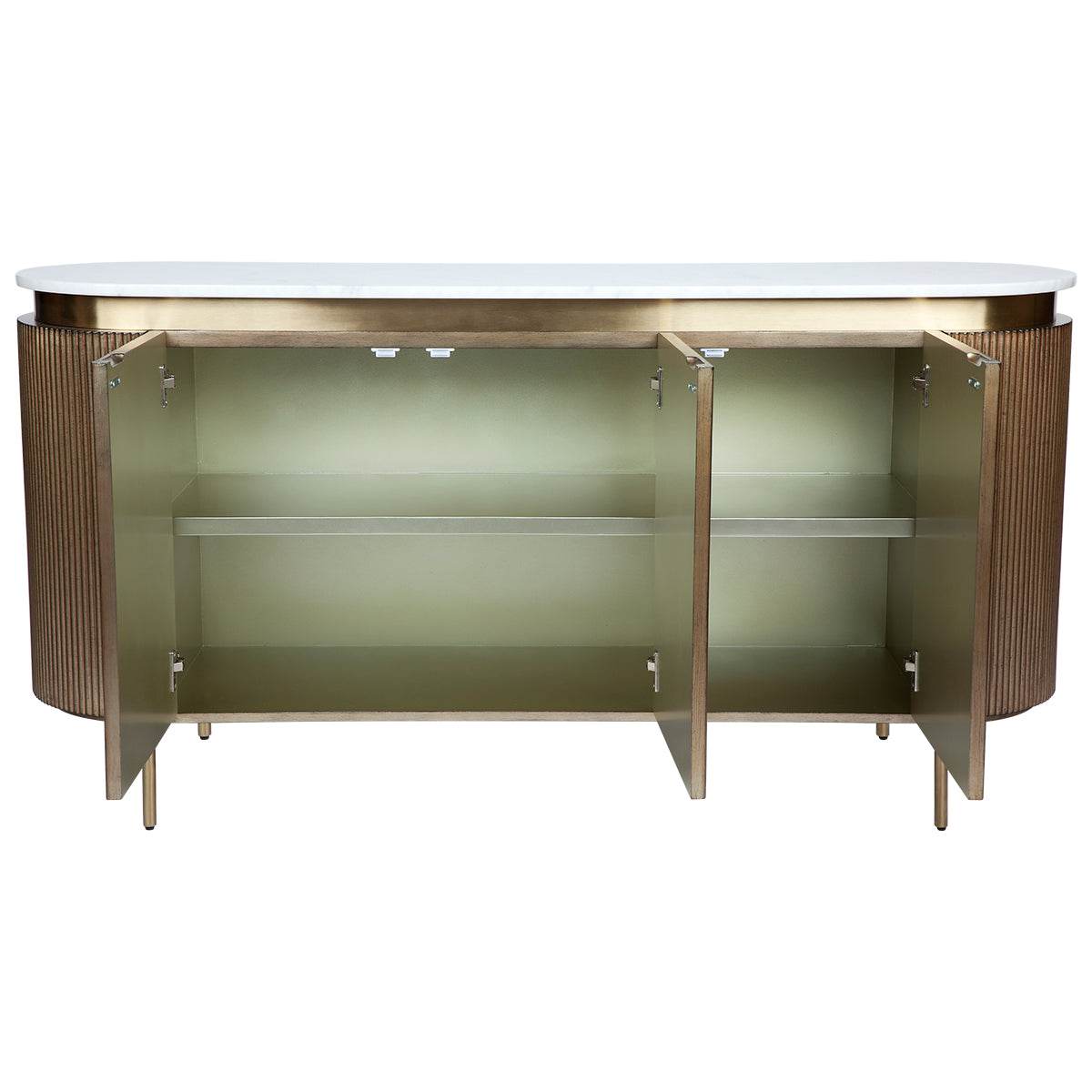 Dante | Marble Top Curve Buffet Antique Gold - Mirra Interiors