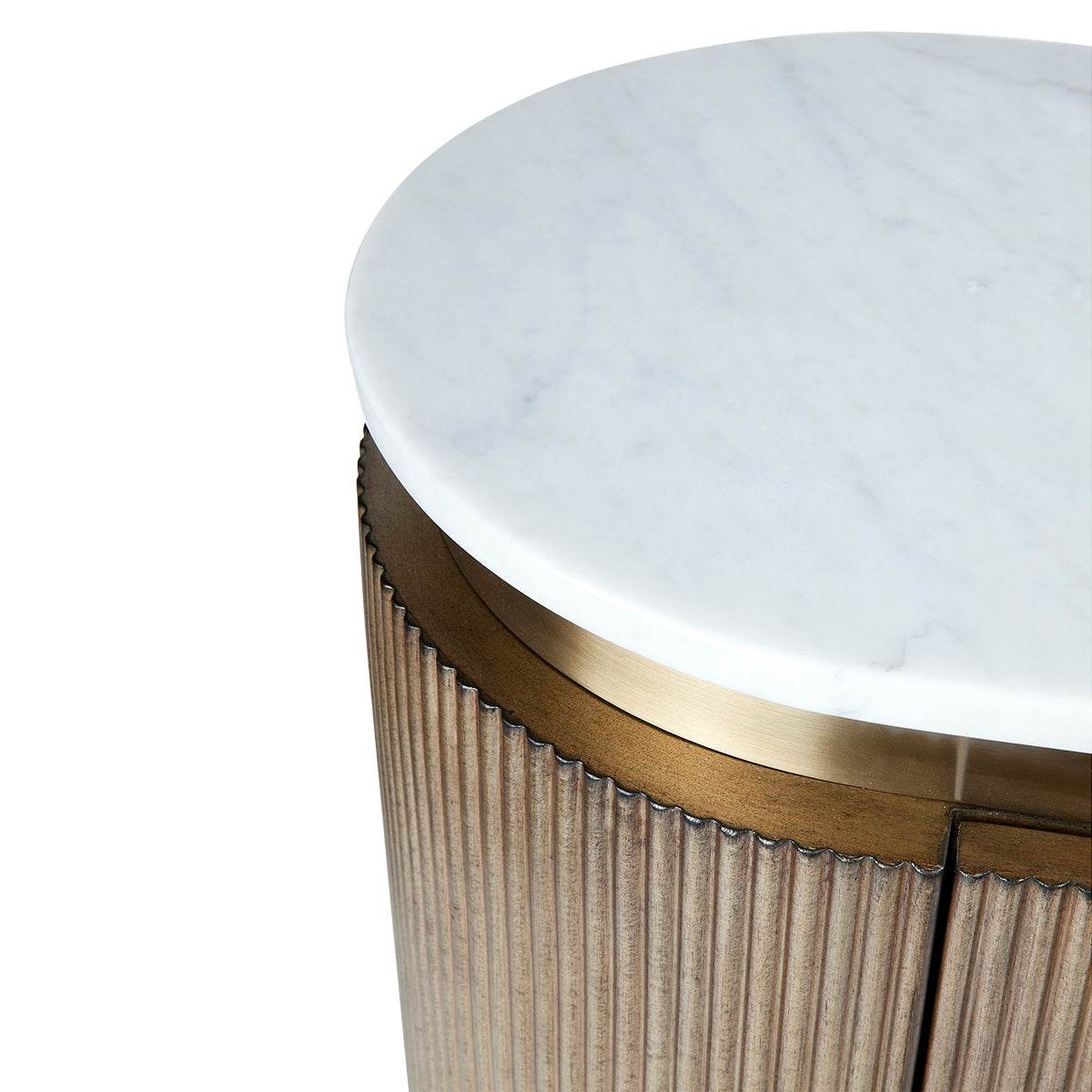 Dante | Marble Top Curve Buffet Antique Gold - Mirra Interiors