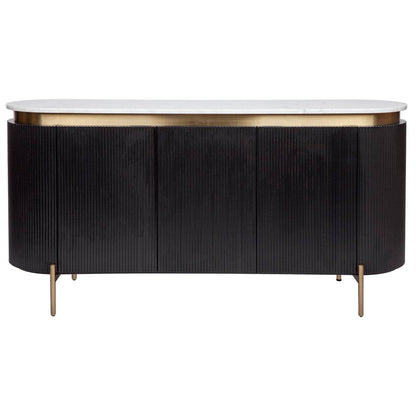 Dante | Marble Top Curve Buffet Black - Mirra Interiors