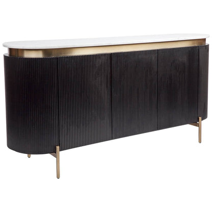 Dante | Marble Top Curve Buffet Black - Mirra Interiors
