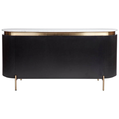 Dante | Marble Top Curve Buffet Black - Mirra Interiors