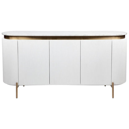 Dante | Marble Top Curve Buffet White - Mirra Interiors