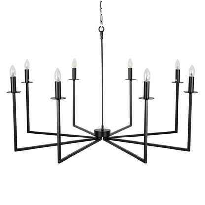 Colton | Minimalist Metal Chandelier Black - Mirra Interiors
