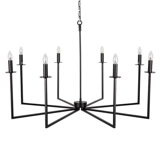 Colton | Minimalist Metal Chandelier Black - Mirra Interiors