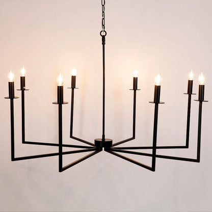 Colton | Minimalist Metal Chandelier Black - Mirra Interiors