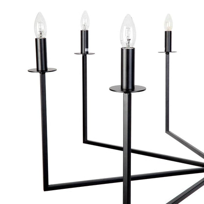 Colton | Minimalist Metal Chandelier Black - Mirra Interiors