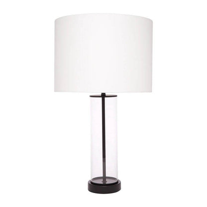 Easton | Glass Table Lamp Bronzed Black (White Shade) - Mirra Interiors