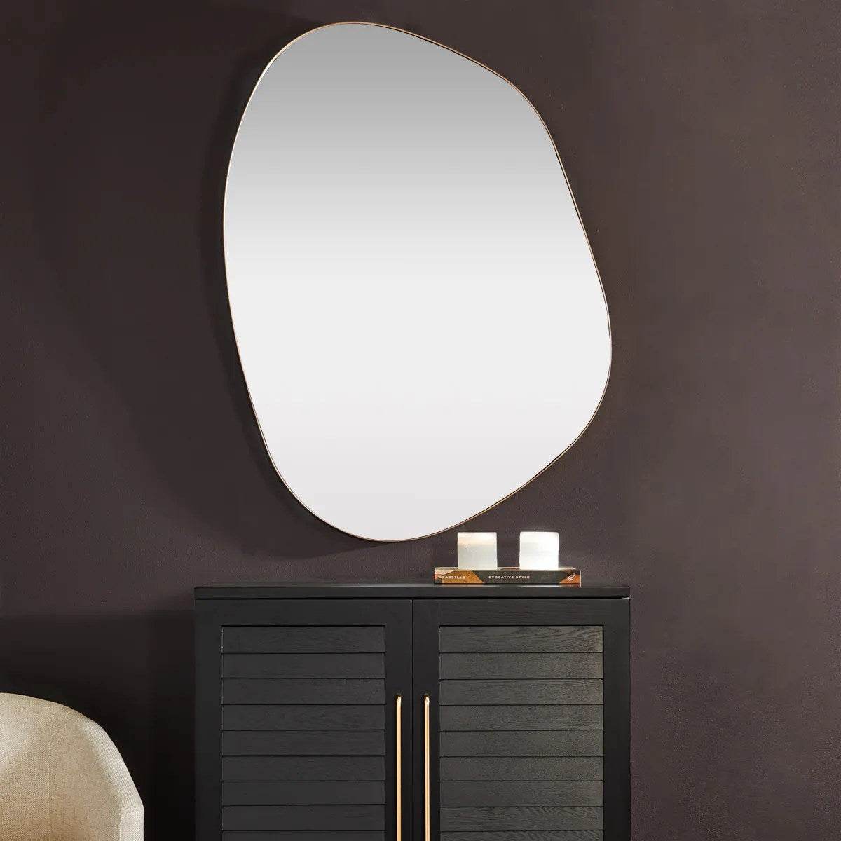 Porter | Pebble Wall Mirror Antique Gold (Large) - Mirra Interiors