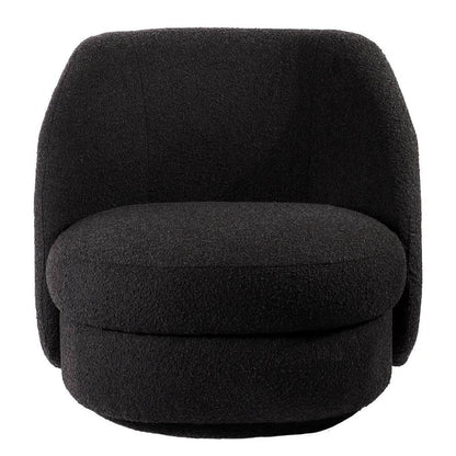 Audrey | Boucle Swivel Chair Black - Mirra Interiors