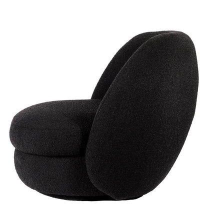 Audrey | Boucle Swivel Chair Black - Mirra Interiors