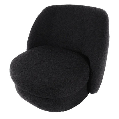 Audrey | Boucle Swivel Chair Black - Mirra Interiors