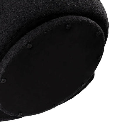 Audrey | Boucle Swivel Chair Black - Mirra Interiors