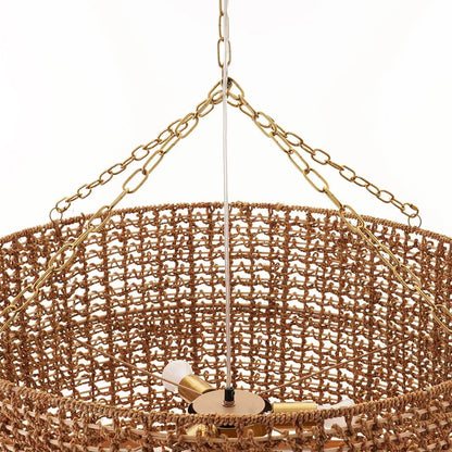 Noosa | Round Woven Rattan Pendant Natural - Mirra Interiors