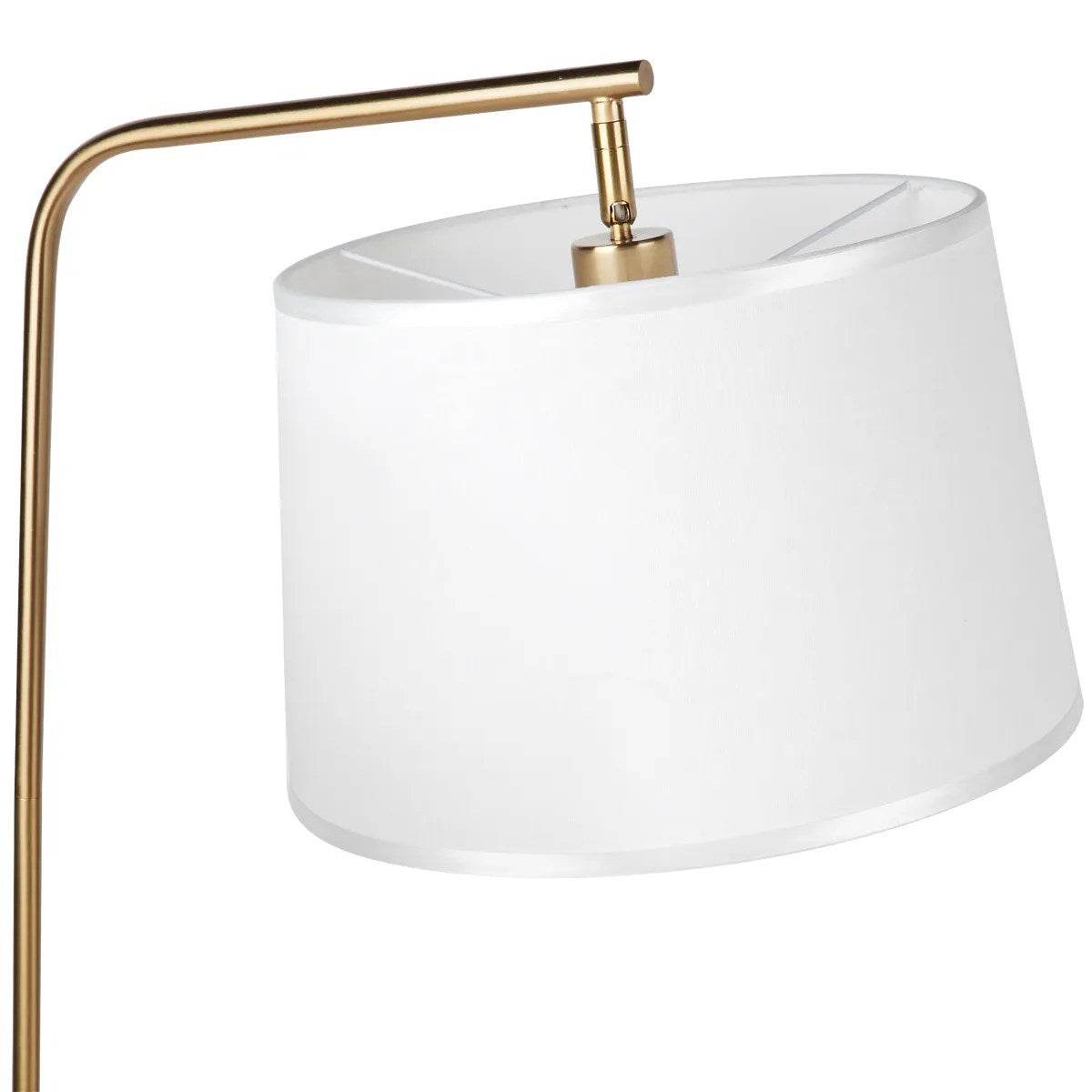Walker | Brass Rod & Marble Floor Lamp White - Mirra Interiors