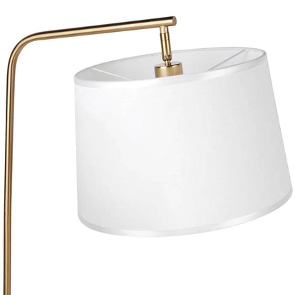 Walker | Brass Rod & Marble Floor Lamp White - Mirra Interiors