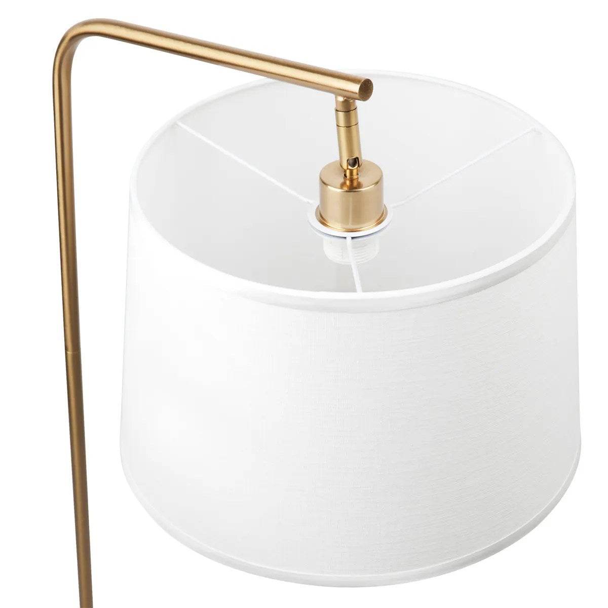 Walker | Brass Rod & Marble Floor Lamp White - Mirra Interiors