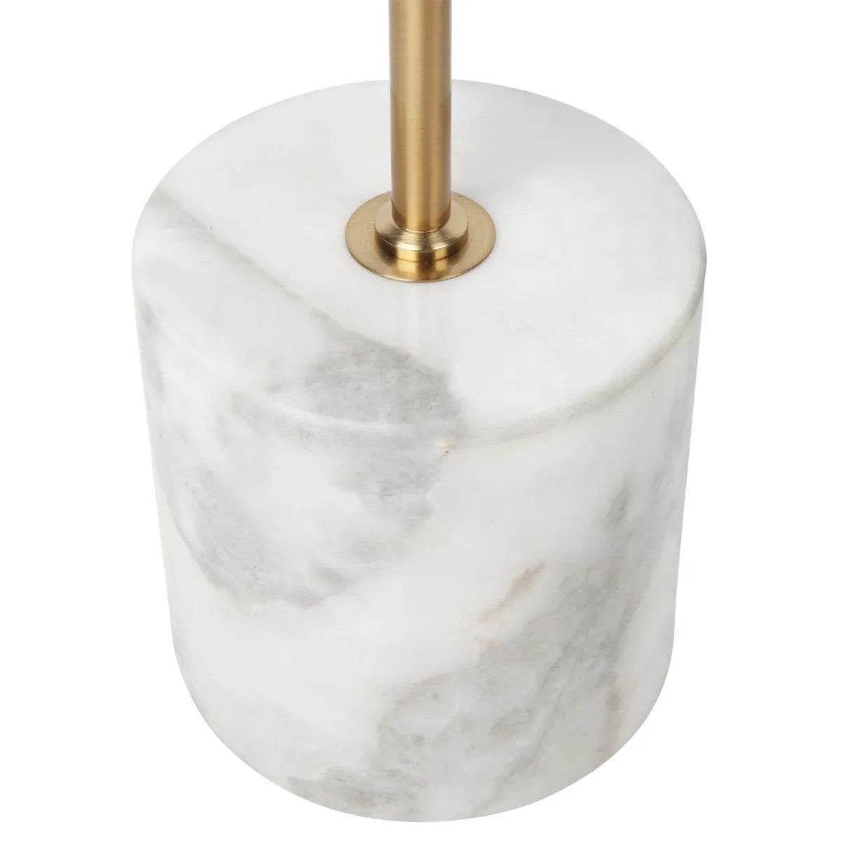 Walker | Brass Rod & Marble Floor Lamp White - Mirra Interiors