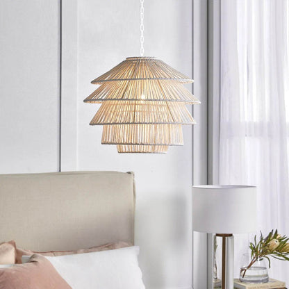 Soleil | Hand Woven Rope Pendant White - Mirra Interiors