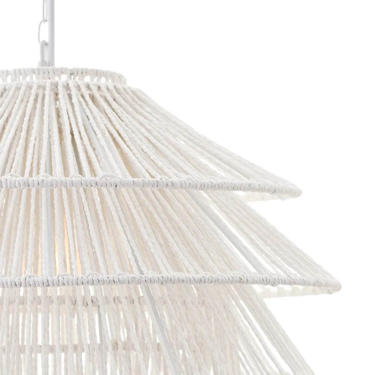 Soleil | Hand Woven Rope Pendant White - Mirra Interiors