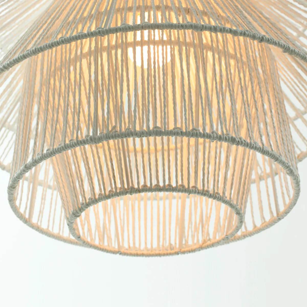 Soleil | Hand Woven Rope Pendant White - Mirra Interiors