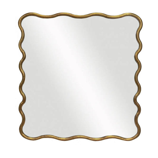 Estelle | Square Wall Mirror Antique Gold - Mirra Interiors