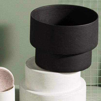Podium | Handmade Ceramic Pot Black (Large) - Mirra Interiors