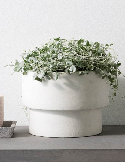 Podium | Handmade Ceramic Pot White (Large) - Mirra Interiors