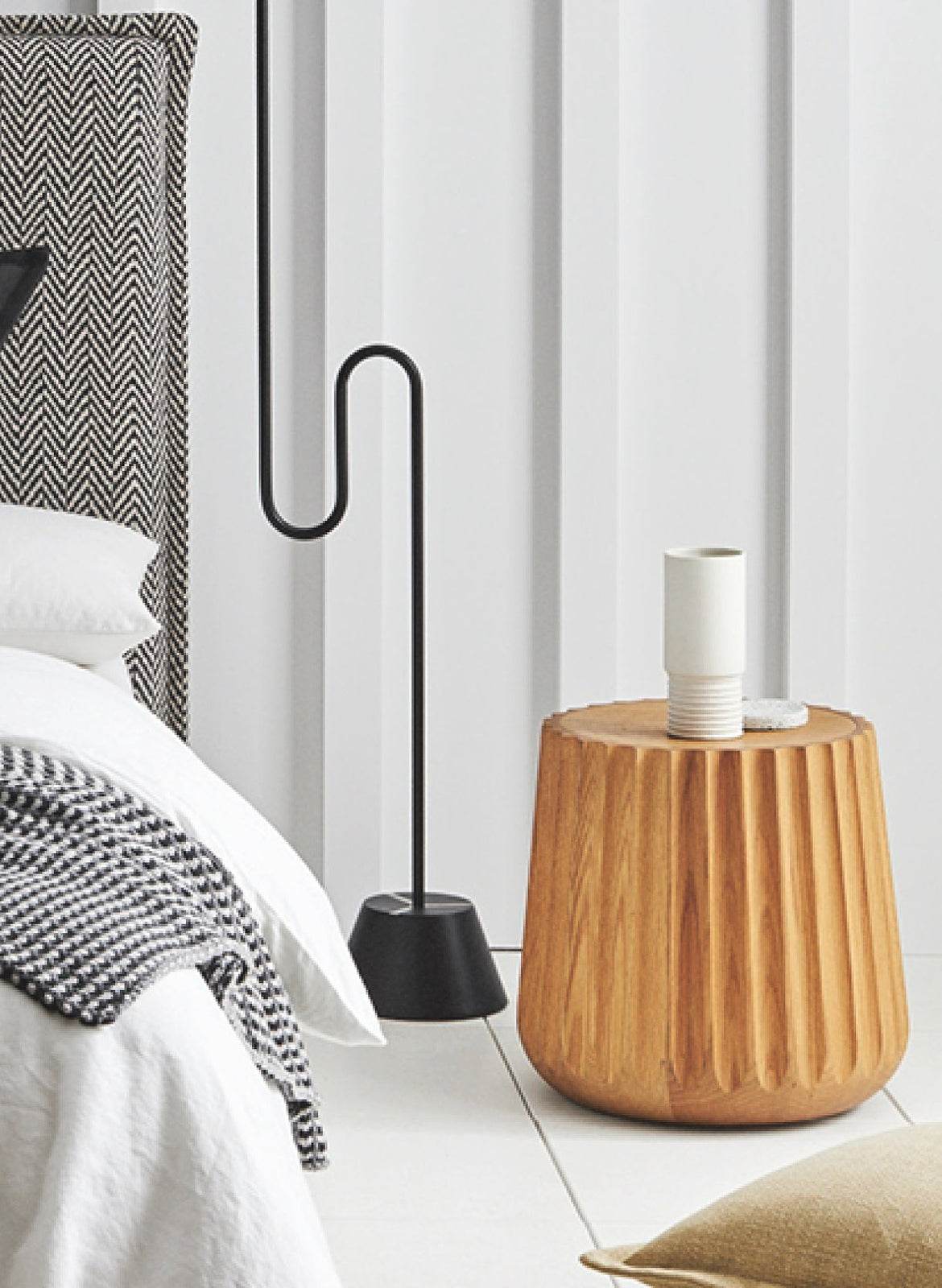 Carv | Ribbed Tall Vase White (Small) - Mirra Interiors