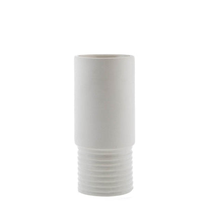Carv | Ribbed Tall Vase White (Small) - Mirra Interiors