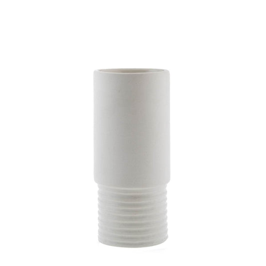 Carv | Ribbed Tall Vase White (Small) - Mirra Interiors
